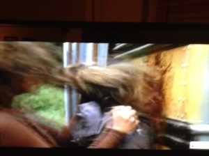 I called this walker Bitch Slap Walker at first, but Talking Dead's name for her, Headbanger Walker, is so much better!