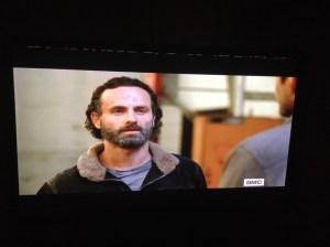 Rick ain't buying it...and Michonne, Daryl aren't looking too convinced either.