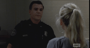 Unfortunately, Joan's deadness sets an added timing stress into the equation, so Beth's need to hurry, plus her having to jimmy a locked drawer open, made some extra noise, and she gets busted by Gorman...