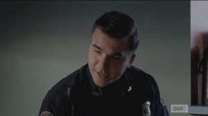 Gorman leans forward, with a leering smile, tells Beth that she had a rotter