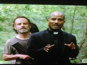 Why Father Gabriel would try a creepy unfunny joke like that on a hot, edgy, weapons-toting gang like our gang, I don't know...