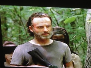 ...but our gang is not amused. As Rick menaces up to a shaken Gabriel, Gabriel quickly adds that he has been told before that his sense of humor left much to be desired...