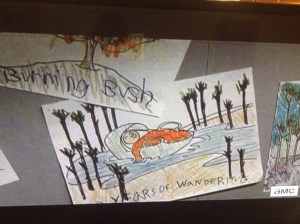 ...And baby Moses in the wooden cradle, hidden in the water among the reeds.