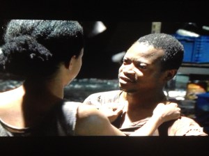 Sasha checks Bob over, as he tells her he's ok.