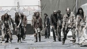 Once they slip through a hole in the chain link fence, Beth and Noah must face...the ATL Walkers!