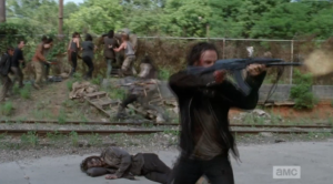 rick hold off walkers fence