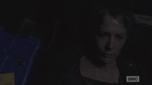 But Carol cannot get right to sleep, and we see her thinking, processing in the darkness.