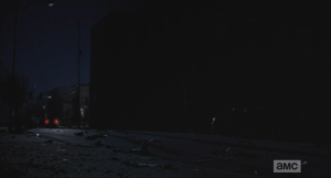 Daryl and Carol pull up behind black car