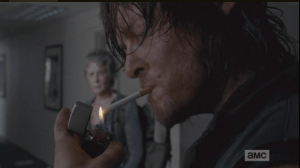 The money shot....Daryl lights up, then tells Noah that he helped him once before, and he's done.