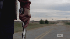 Glenn stands watch against the Slaughterhouse Ranch Walker Mega Herd...a massive threat, only about a quarter mile away.