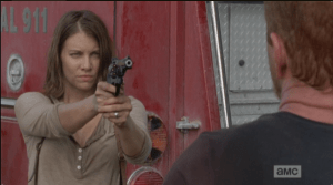 Maggie In Charge says, with gaze and gun held steady and true,