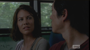 Maggie turns to Glenn, says, 
