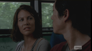 Maggie turns to Glenn, says,