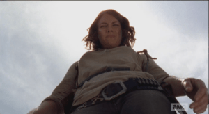 Maggie looks down at Eugene a moment...