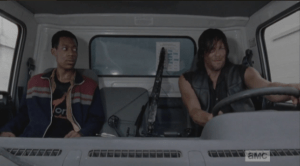 Daryl and Noah drive away, heading back to get the others. Noah looks at Daryl, who is lost in his thoughts, his anguish. You know he is really hurting .