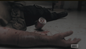 Abraham stands, drops the bloodied can to the floor by the man's twitching, rasping body...