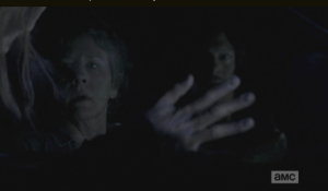 As they watch, and wait, Carol and Daryl are surprised by an unexpected, and unwelcome, visitor...