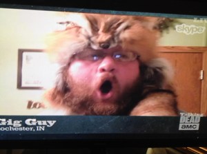 And finally, there was Gig Guy, sporting a fox pelt hat and screaming at the camera as he channeled Rick Grimes tellling off all those who doubted his leadership abilities.