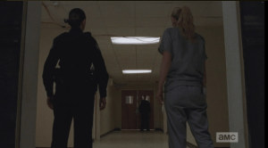 A noise from down the hallway startles Beth and Dawn...they turn to find Officer OD standing there. It seems he has been there a while, and has overheard all the dirty deets.