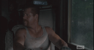 He looks over at Rosita, who jokes,