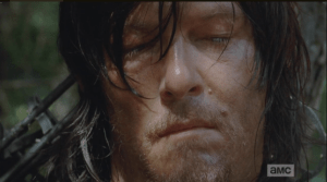 The searing pain seems to bring Daryl a much-needed release...