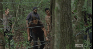 gang goes through barb wire