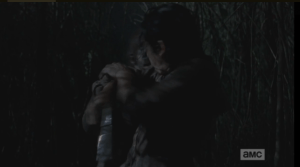Glenn narrowly avoids getting bitten.