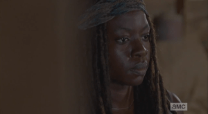 michonne is pleased