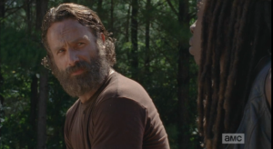 I think, judging from the recent pictures of Andrew Lincoln, and the recent interviews, that a clean shave is in Rick Grimes' not-too-distant-future...and if it's Michonne who does the shaving, well, I would pretty much die of happiness at that scene, as well.