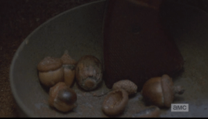 Yuck. I have read that while acorns are certainly edible, and can be crushed to make a meal, or a flour, that they are extremely bitter, and must be soaked in water for a long, long time to leach the bitterness out.