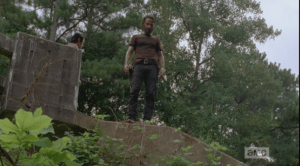 rick looks down the drop