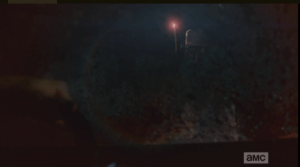 Someone has shot a flare up, obviously to signal Aaron. But, who?