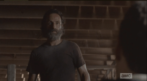 As Rick and Aaron regard each other, Aaron says, earnestly, looking into Rick's face,