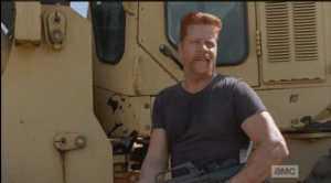 ...before turning and facing the swarm of walkers. Abraham's surrounded, but does he look scared? Hell, no.