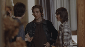 Rick then sees Carl joking and laughing with Rowan and Mikey like real teenage boys are supposed to.