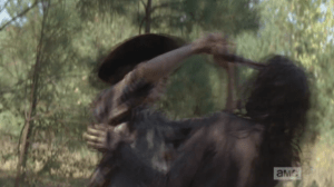 Carl, too bad Enid isn't around to see this...you's a walker-killa pimp!