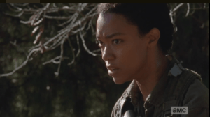 Sasha listens, but aside from the loud caws of ravens nearby, all is quiet in the woods.