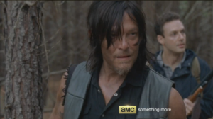 Meanwhile, as Daryl and Aaron make their way through the woods, Daryl hears the soft nicker of a horse.