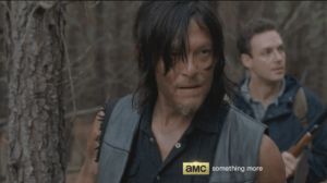 Meanwhile, as Daryl and Aaron make their way through the woods, Daryl hears the soft nicker of a horse.