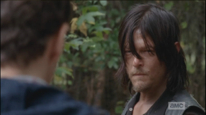 Aaron asks, over Daryl's silence, 