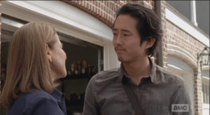 As Glenn and the gang turn to go, Deanna makes a point of thanking Glenn again.