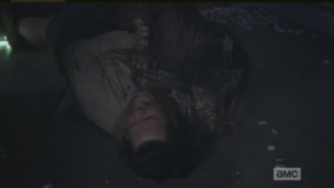 ...who ends up on top of Eugene, snapping at his face as poor Eugene turns his face away, unable to get himself free.