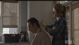 As Jessie cuts Rick's hair, she tells him that she has two sons, the eldest, Rowan, being about his son's age. She offers for the boys to hang soon, if that's ok with Rick, and...?