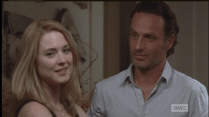 Rick first looks at Jessie, who really is quite lovely to look at, and then his attention is pulled away, finally, to...