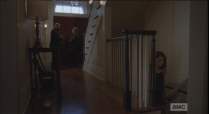 As Maggie listens, Gabriel says, conspiritorially,