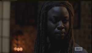 Michonne turns to Abraham, asks him, 