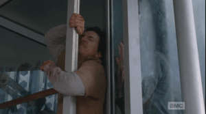 Uncaring, frantic to save himself, Nicholas pushes his bag, then himself out, hits the ground, outside, thus sealing poor Noah's fate...