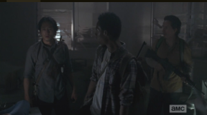 After Eugene's proclamation, Noah and Nicholas turn to Glenn, who must channel Rick-In-Charge in this moment. What would Rick do now?
