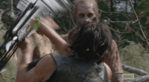 Instead of enjoying a loving moment with a fellow equine survivor, Daryl must employ his invaluable
