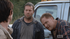 Tobin, doubled over, and F2C guy look at Francine, disbelieving, as Abraham starts calling for two lookouts, one in the bucket, and one at the trucks, to see if any more come along after the Bash and Pop.